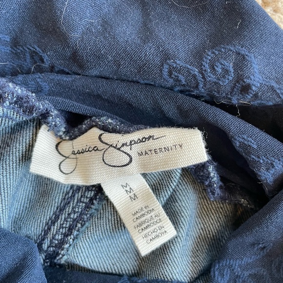 Jessica Simpson Women’s Dark Wash Full Panel Maternity Jeans Size S - Picture 2 of 2